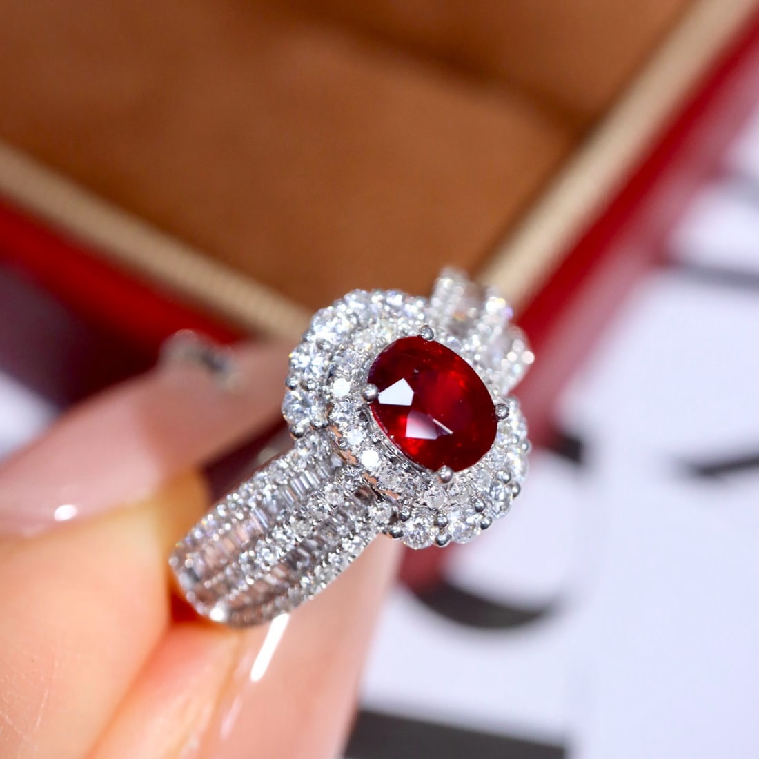 14k Gold 1.32 Ctw Natural Ruby & Diamond Ring - 8