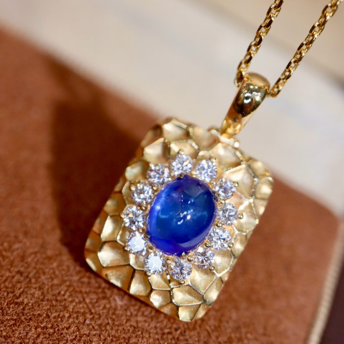 14k Gold 1.70 Ctw Natural Sapphire & Diamond Pendant( Without Chain ) - 4