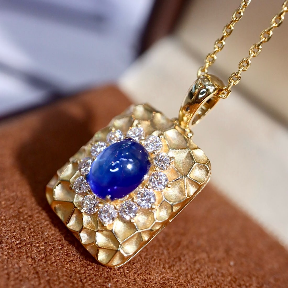 14k Gold 1.70 Ctw Natural Sapphire & Diamond Pendant( Without Chain ) - 6