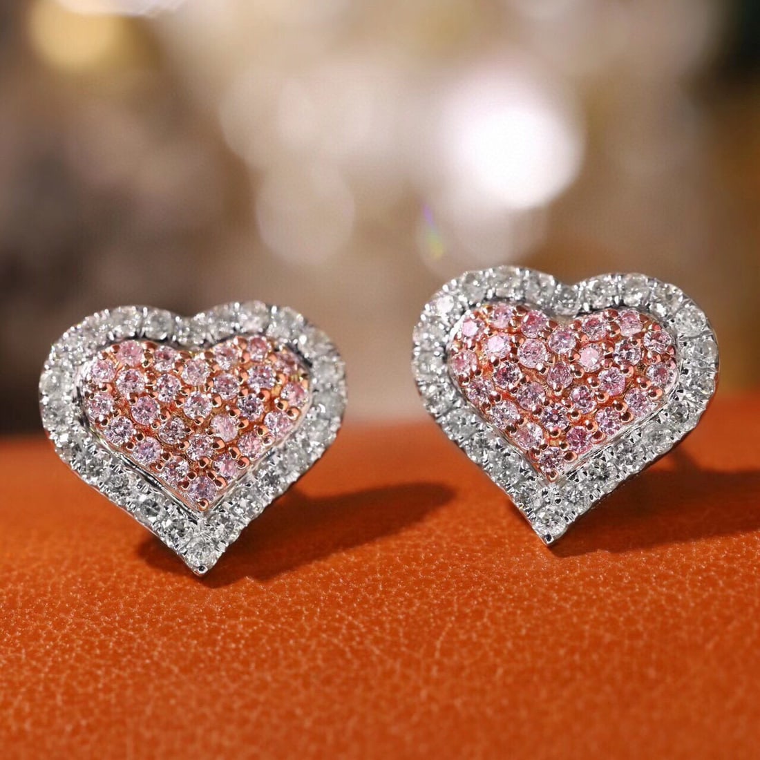 14k Gold 0.8 Ct Natural H Diamond Earrings - 2