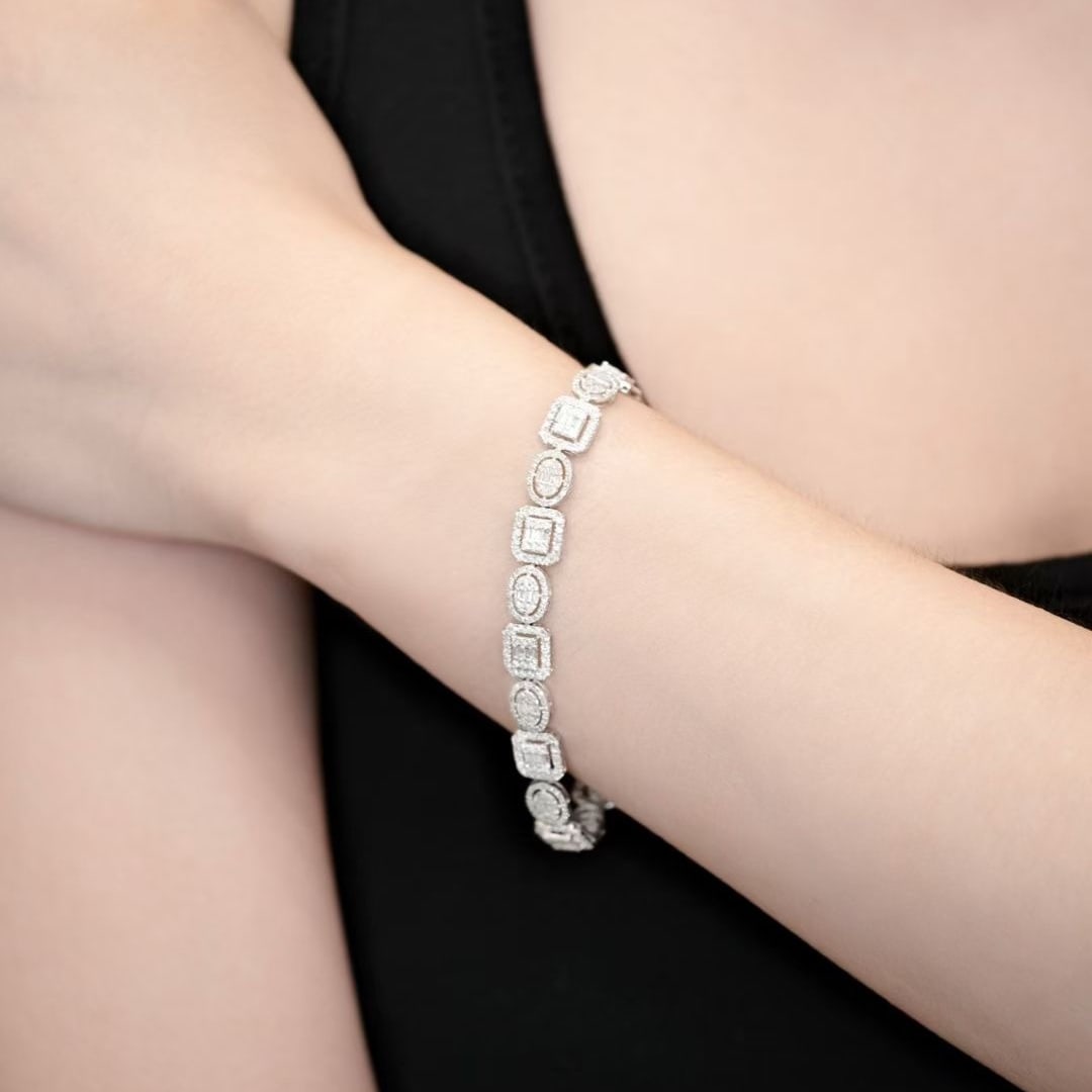 14k Gold 3.6 Ct Natural H Diamond Bracelet - 5