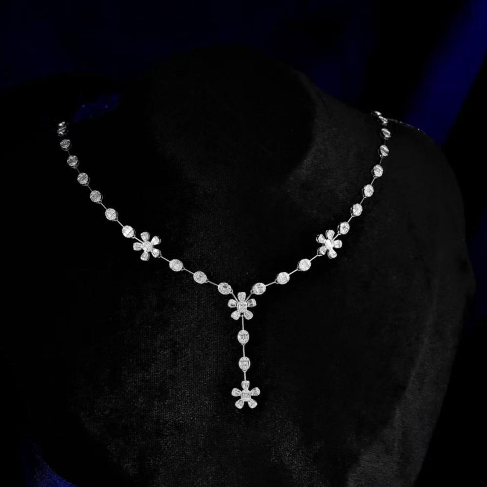 14k Gold 2.1 Ct Natural H Diamond Necklace: Ref:231182277 // gold content:14k gold // main gemstone:diamond // shape:multiple // carat weight:2. 1ct // clarity grade:vs-si // color:h // treatment:natural // Condition: New Low Estimate: 8600.00