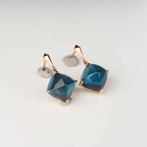 14k Gold 15 Ct Natural Topaz Earrings - 3