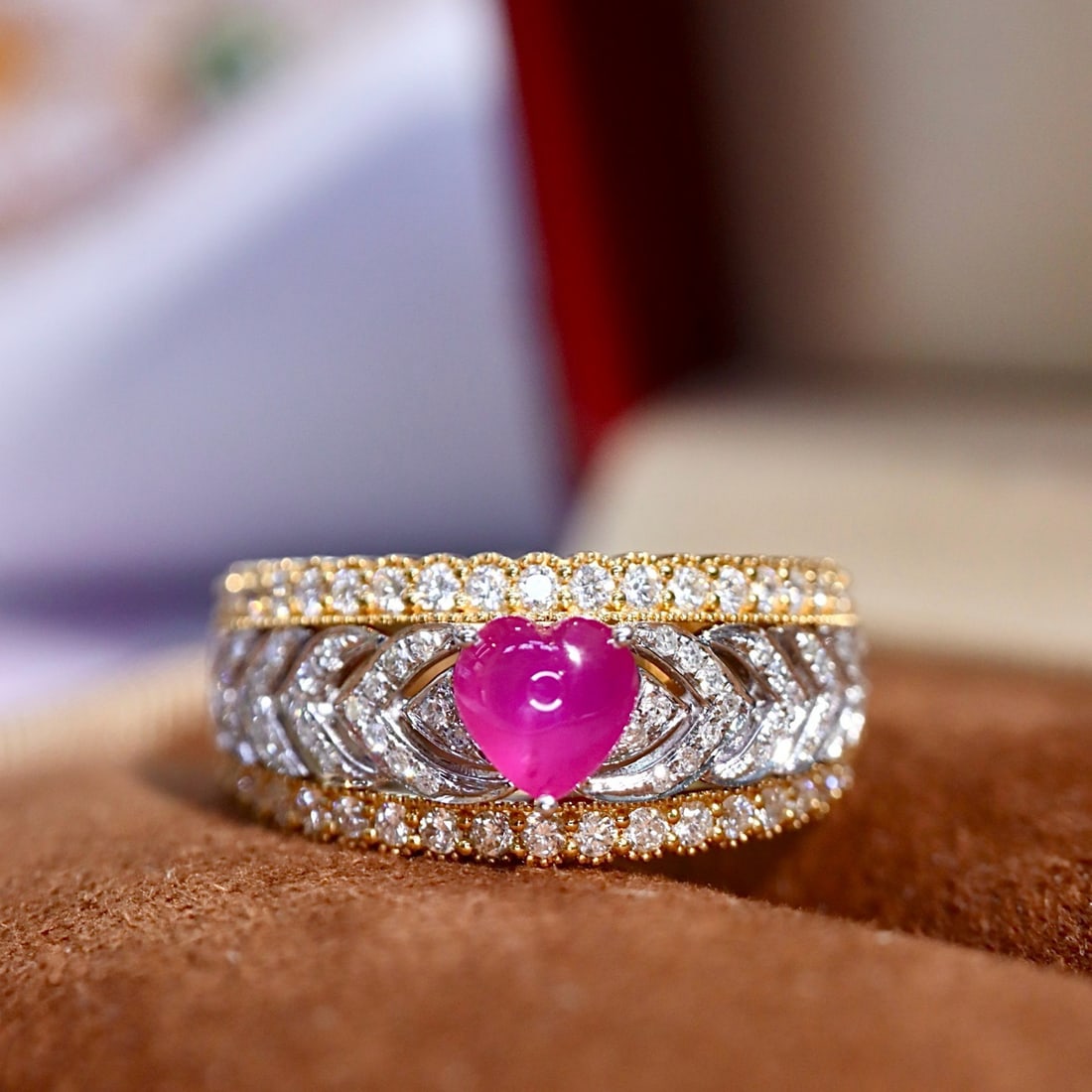 14k Gold 1.09 Ctw Natural Ruby & Diamond Ring - 4