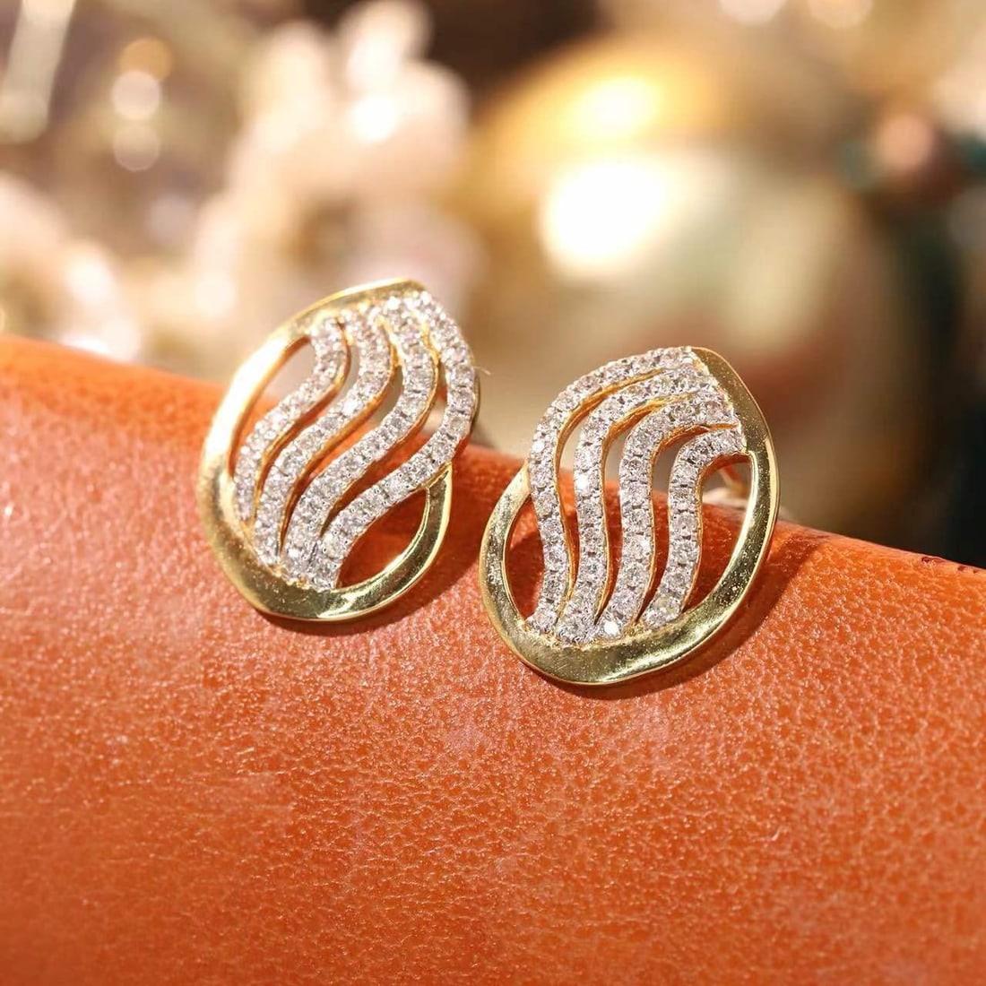14k Gold 0.40 Ct Natural H Diamond Earrings - 8