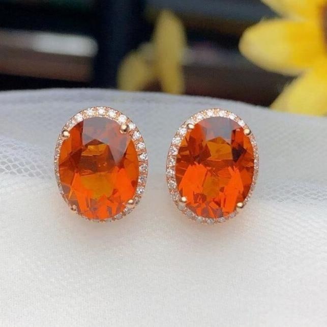 14k Gold 4.00 Ct Natural Citrine & Diamond Earrings: Ref:231182344 // gold content:14k gold // main gemstone:citrine // shape:oval // carat weight:4. 00ct // color:yellow // treatment:natural // // adjacent gemstone 2 : diamond // number of stones:54 //