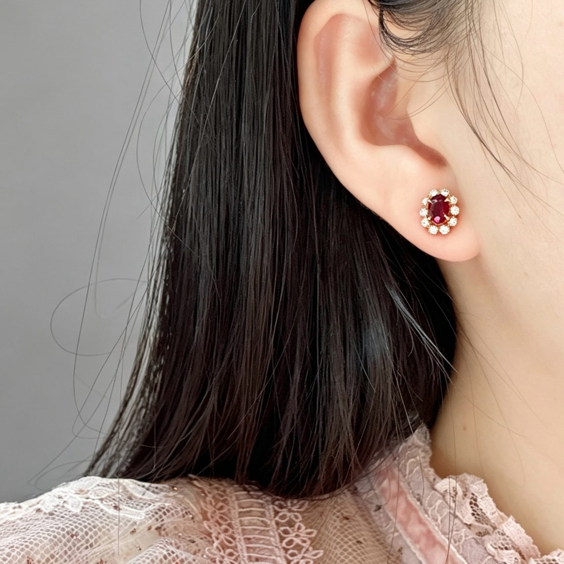 14k Gold 1.45 Ctw Vivid Red Natural Ruby & Diamond Earrings - 6
