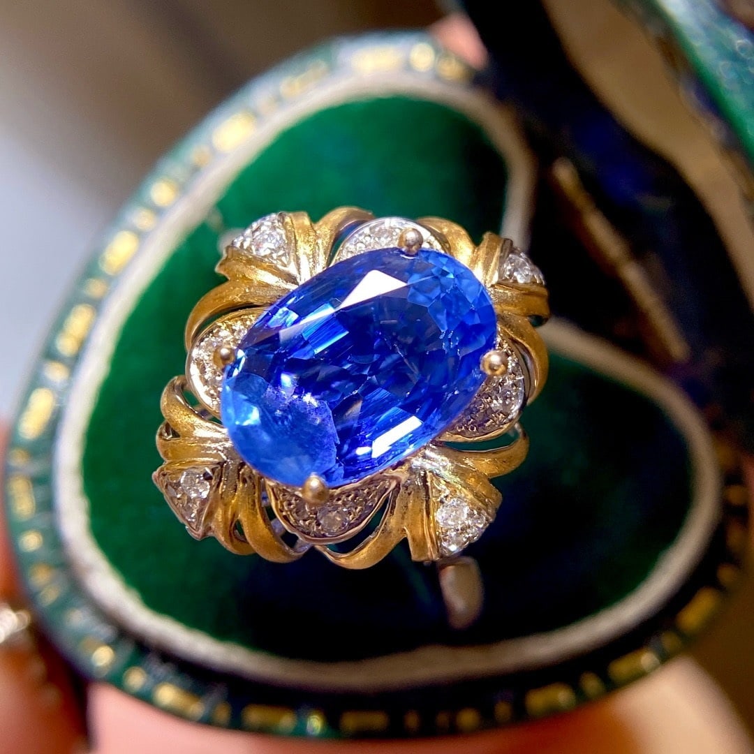 14k Gold 3.06 Ctw Natural Sapphire & Diamond Ring/pendant( Without Chain ) - 4