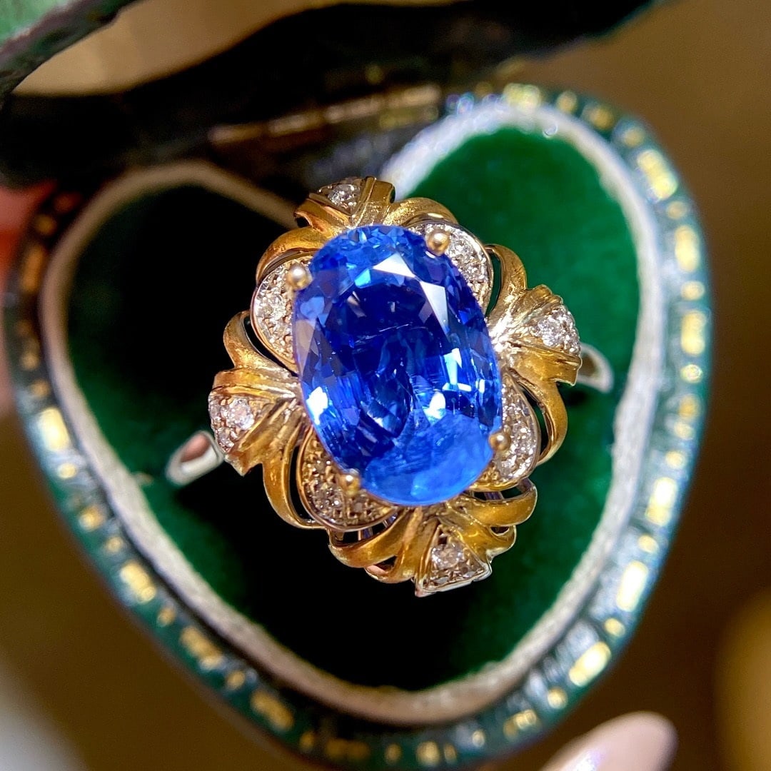 14k Gold 3.06 Ctw Natural Sapphire & Diamond Ring/pendant( Without Chain ) - 9