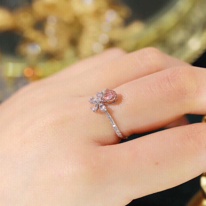 14k Gold 0.23 Ctw Natural Pink Diamond & Diamond Ring - 2