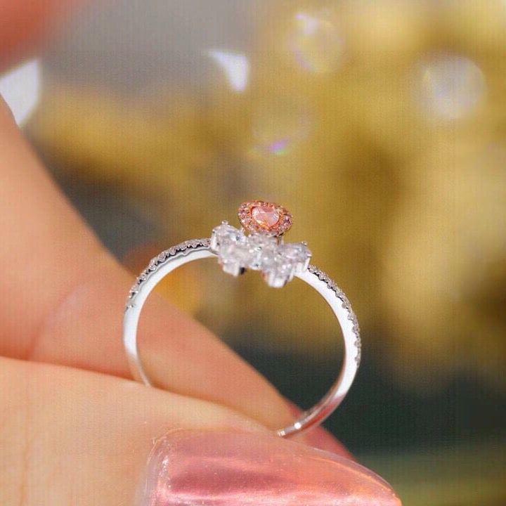 14k Gold 0.23 Ctw Natural Pink Diamond & Diamond Ring - 3