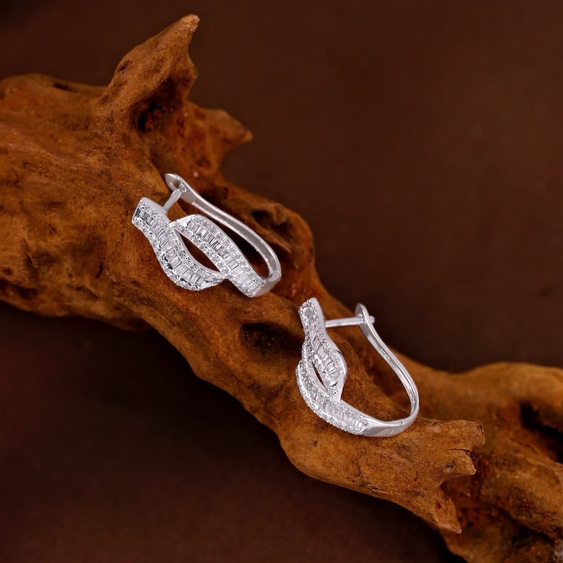 14k Gold 0.5 Ct Natural H Diamond Earrings - 2