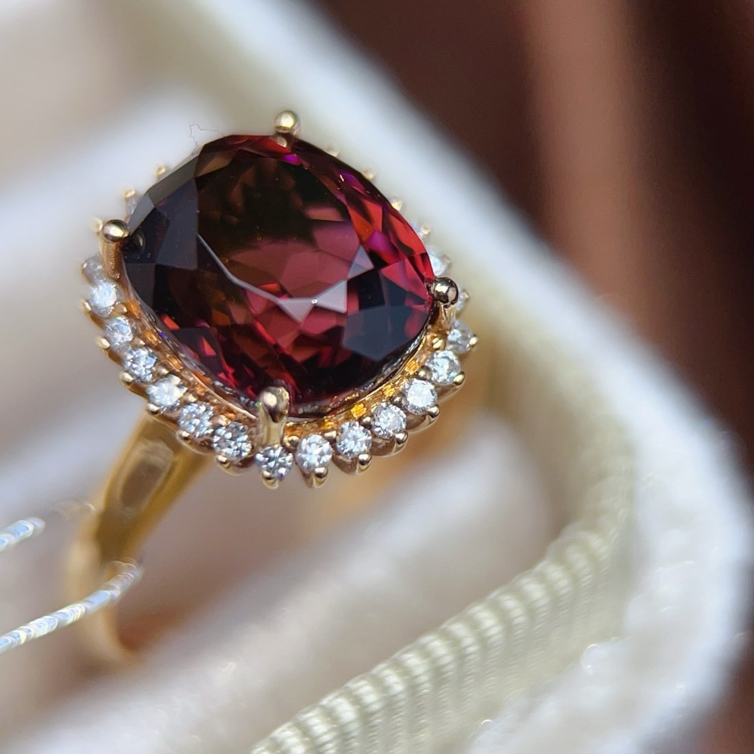14k Gold 5.91 Ctw Natural Tourmaline & Diamond Ring - 2