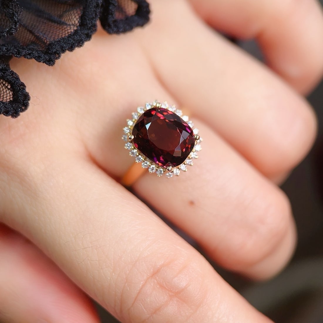 14k Gold 5.91 Ctw Natural Tourmaline & Diamond Ring - 3