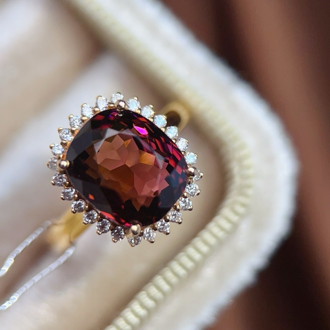 14k Gold 5.91 Ctw Natural Tourmaline & Diamond Ring - 4