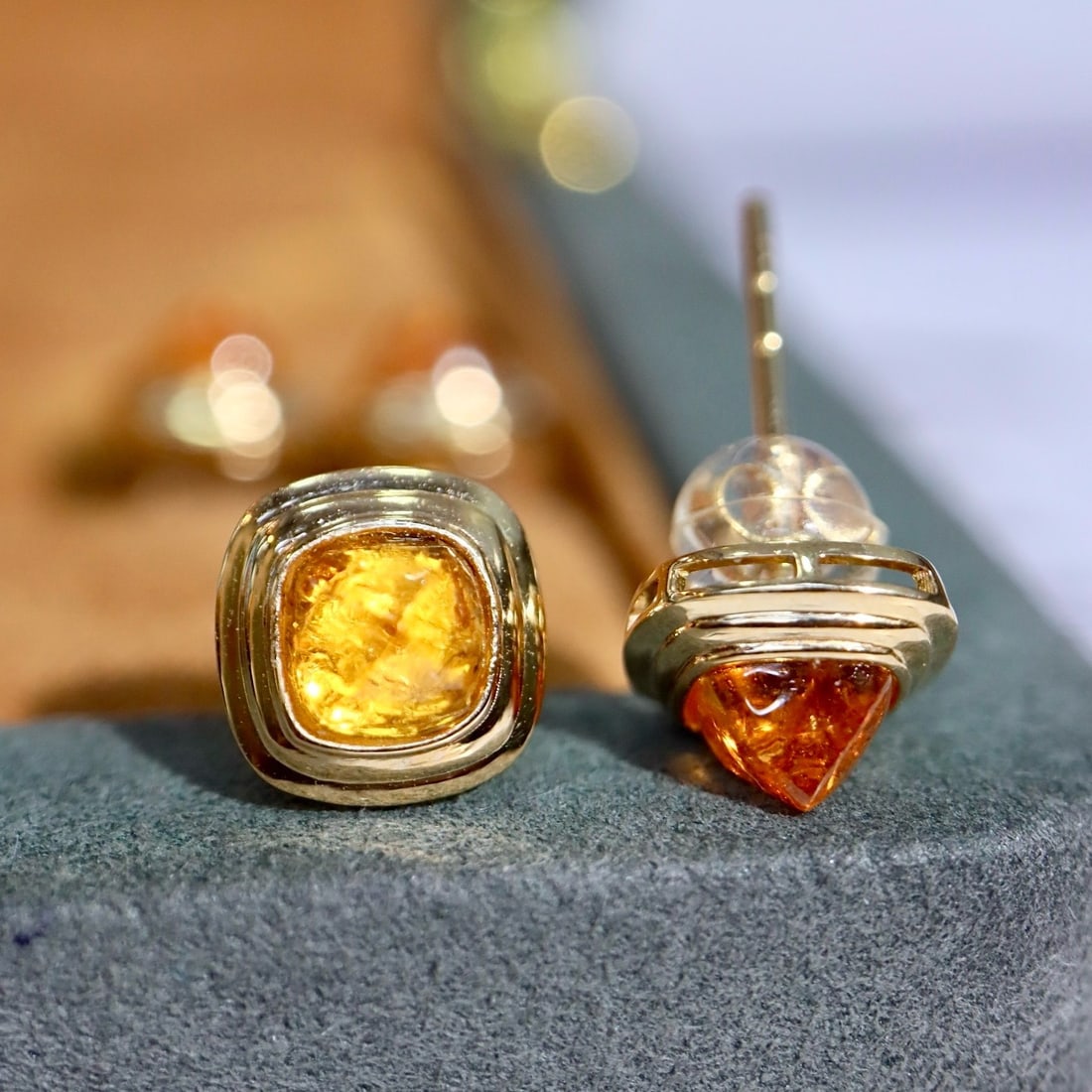 14k Gold 2.5 Ct Natural Spessartine Earrings - 3