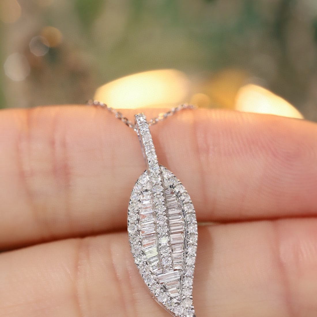 14k Gold 0.75 Ct Natural H Diamond Necklace - 5