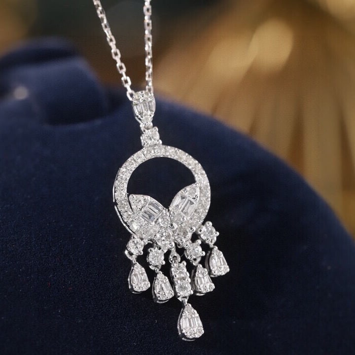 14k Gold 0.75 Ct Natural H Diamond Necklace - 7