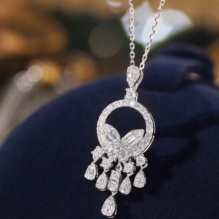14k Gold 0.75 Ct Natural H Diamond Necklace - 8