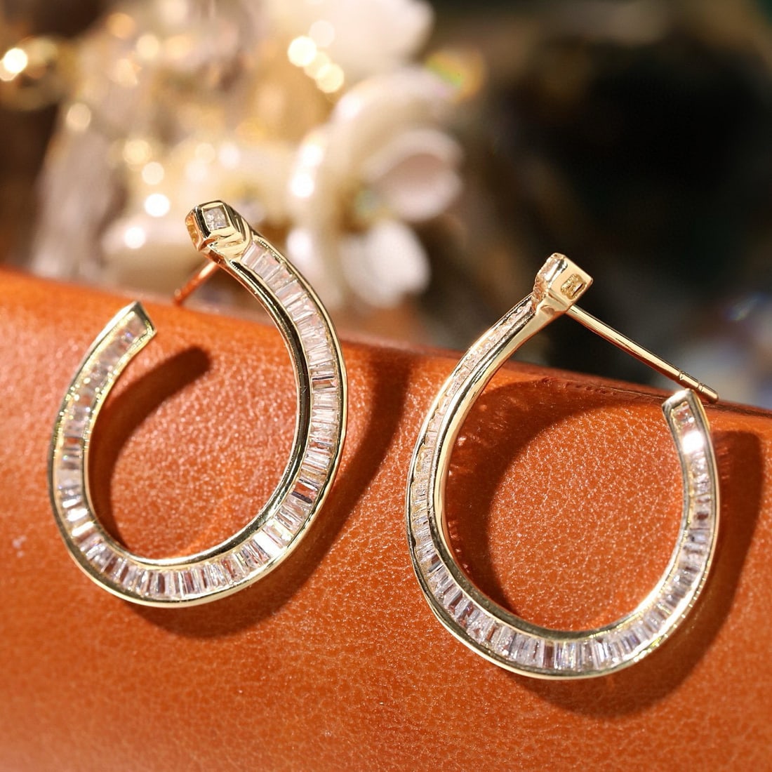 14k Gold 0.76 Ct Natural H Diamond Earrings - 2