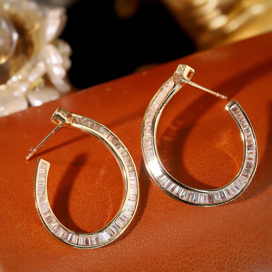 14k Gold 0.76 Ct Natural H Diamond Earrings - 3