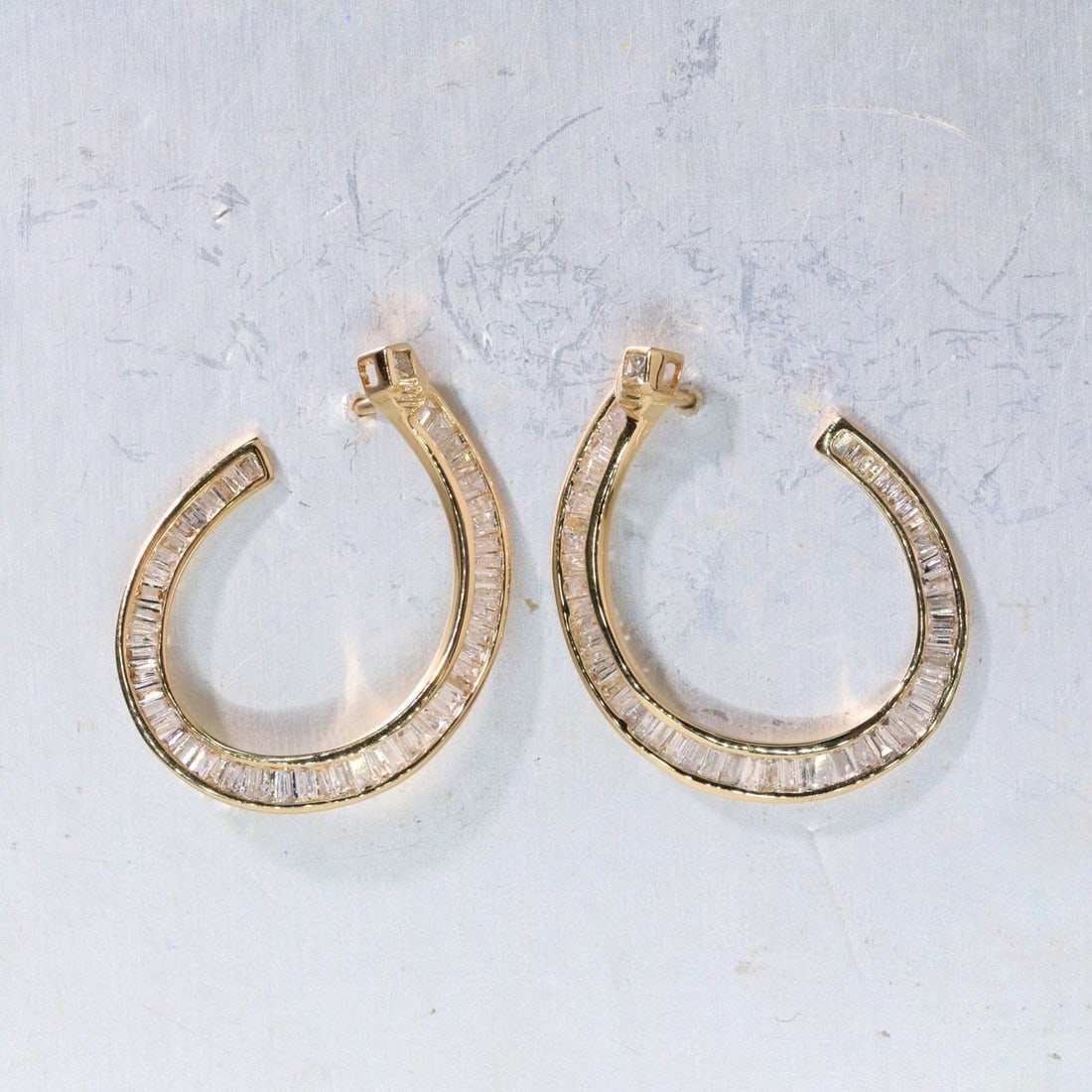 14k Gold 0.76 Ct Natural H Diamond Earrings - 7