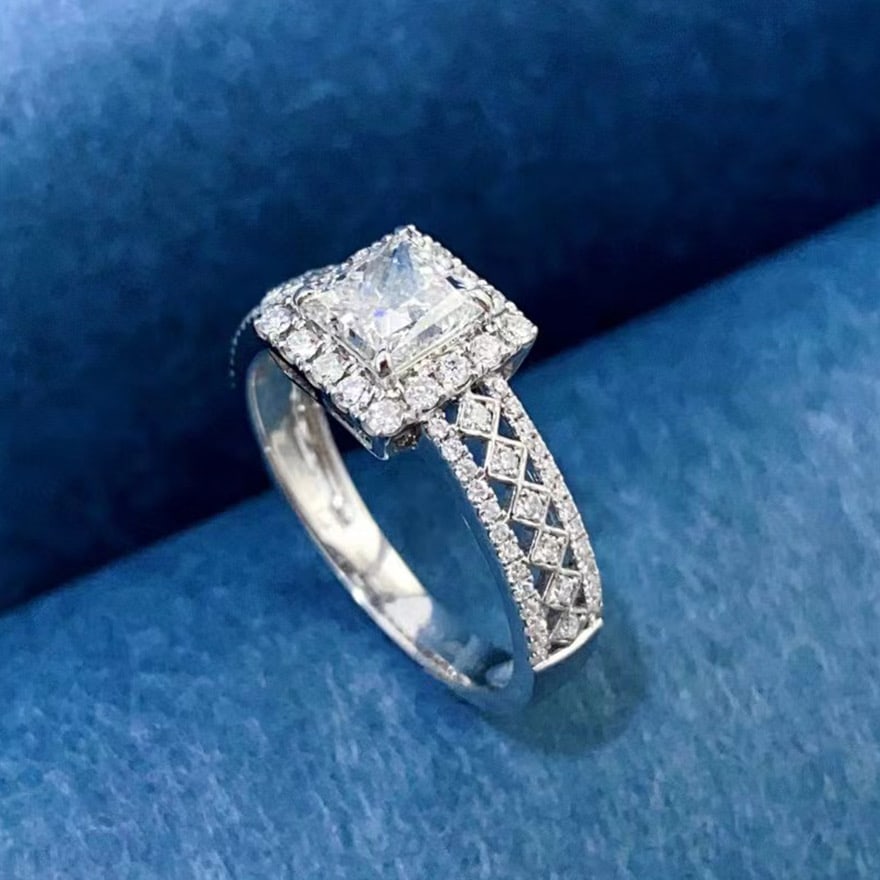Gia Certified 14k Gold 1.40 Ctw Natural F Si2 Princess Diamond Ring - 2