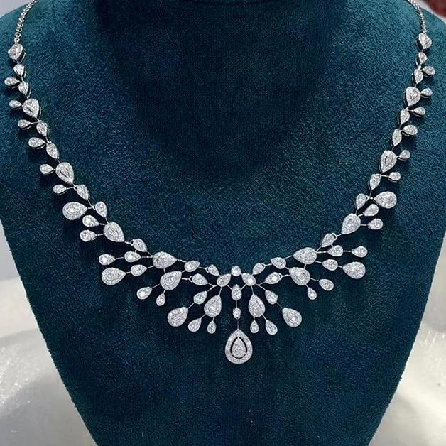 14k Gold 3.56 Ct Natural H Diamond Necklace: Ref:231183001 // gold content:14k gold // main gemstone:diamond // shape:round // carat weight:3. 56ct // clarity grade:vs-si // color:h // treatment:natural // cut grade:g // Condition: New Low