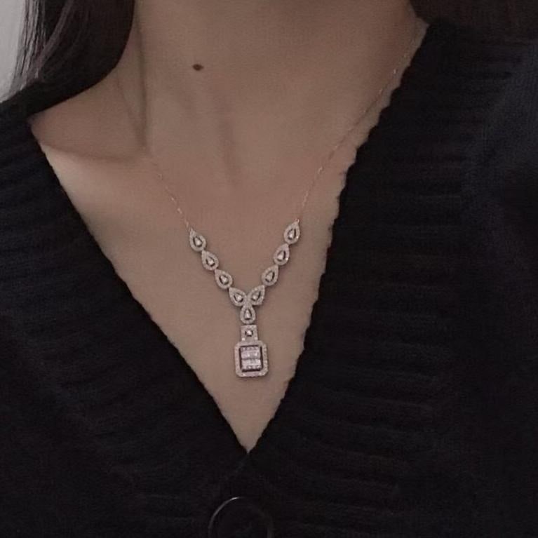 14k Gold 1.15 Ct Natural H Diamond Necklace - 5