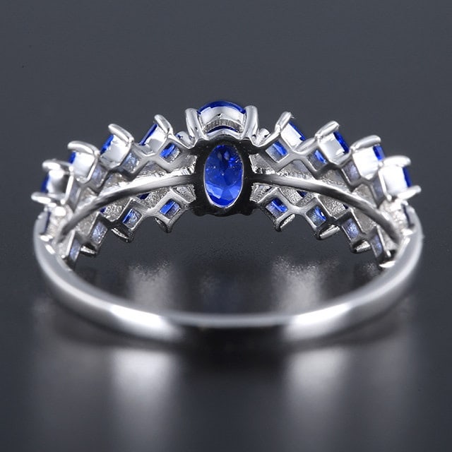 14k Gold 1.18 Ctw Natural Sapphire & Diamond Ring - 4