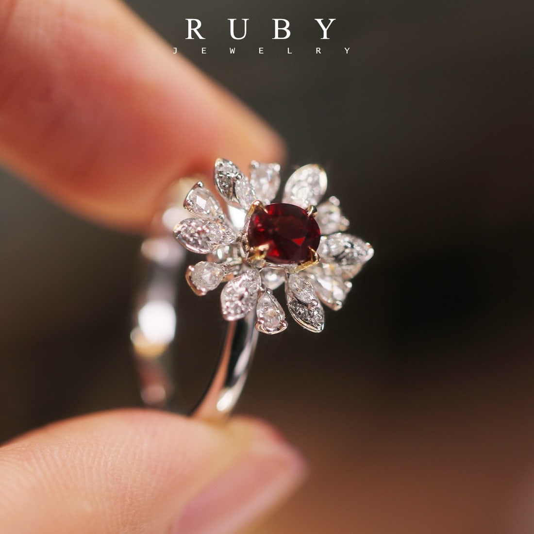 14k Gold 0.96 Ctw Vivid Red Natural Ruby & Diamond Ring - 4