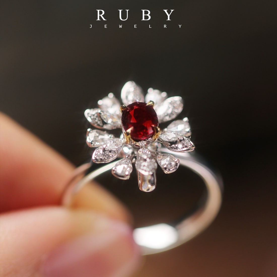 14k Gold 0.96 Ctw Vivid Red Natural Ruby & Diamond Ring - 5