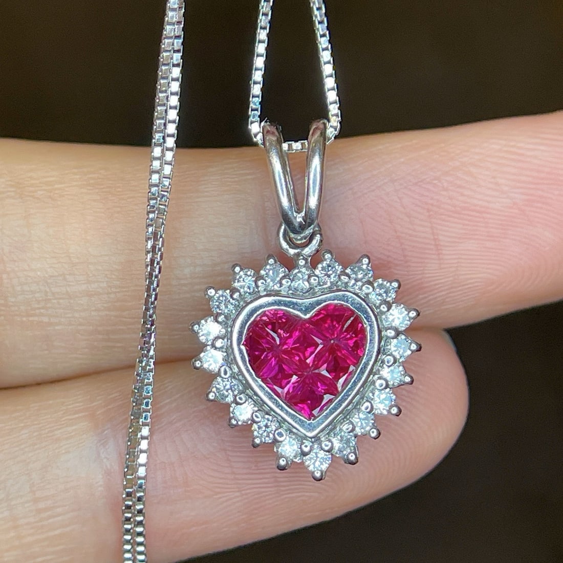 14k Gold 1.15 Ctw Natural Ruby & Diamond Pendant( Without Chain ) - 3