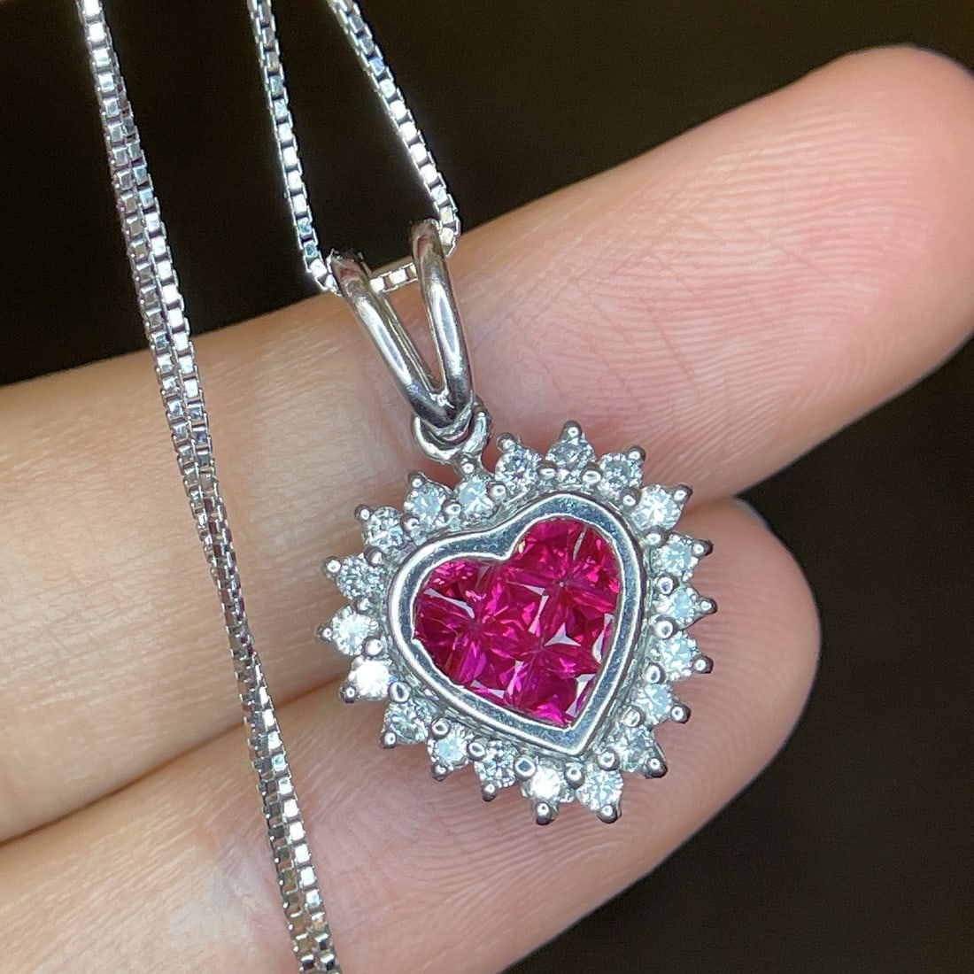 14k Gold 1.15 Ctw Natural Ruby & Diamond Pendant( Without Chain ) - 4