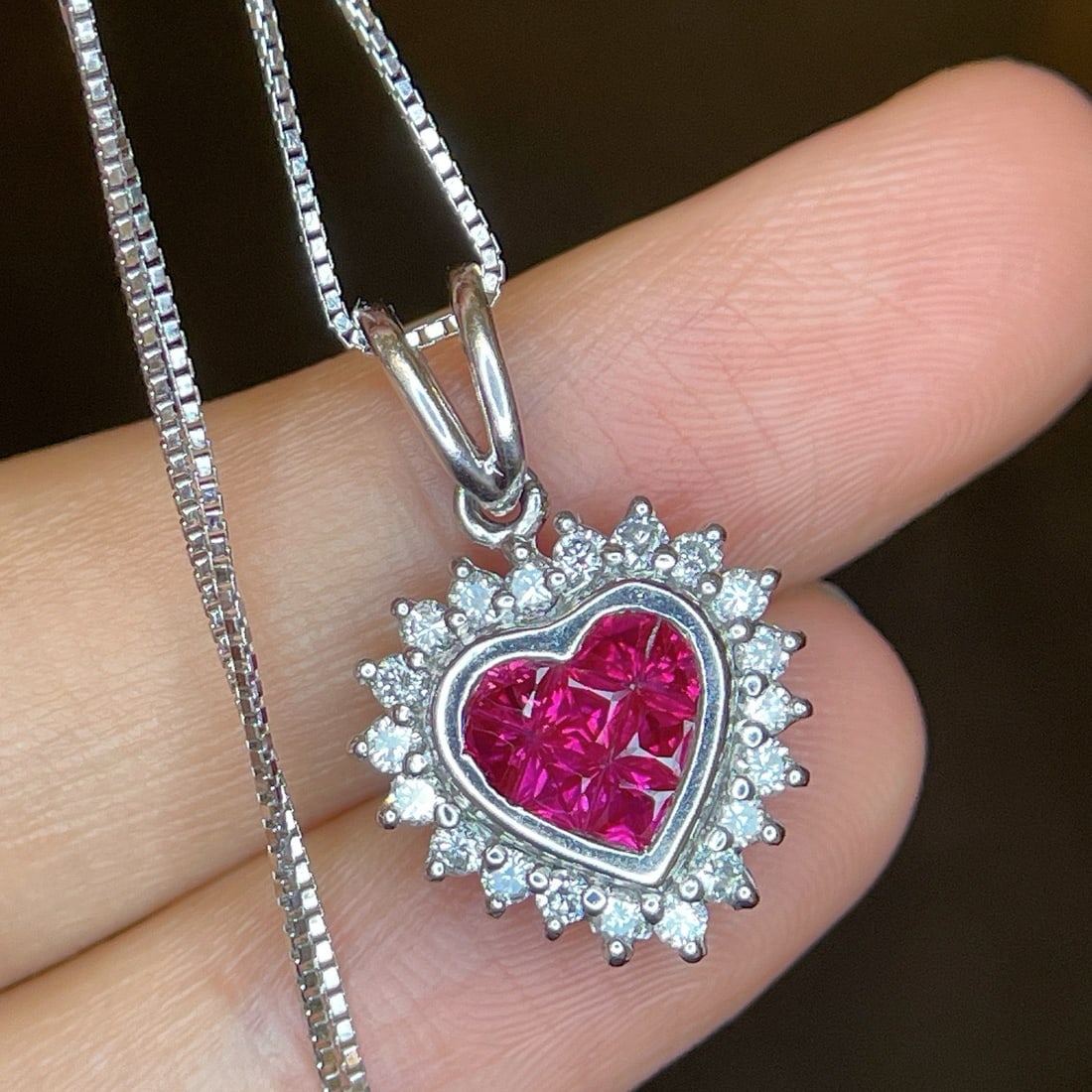 14k Gold 1.15 Ctw Natural Ruby & Diamond Pendant( Without Chain ) - 6