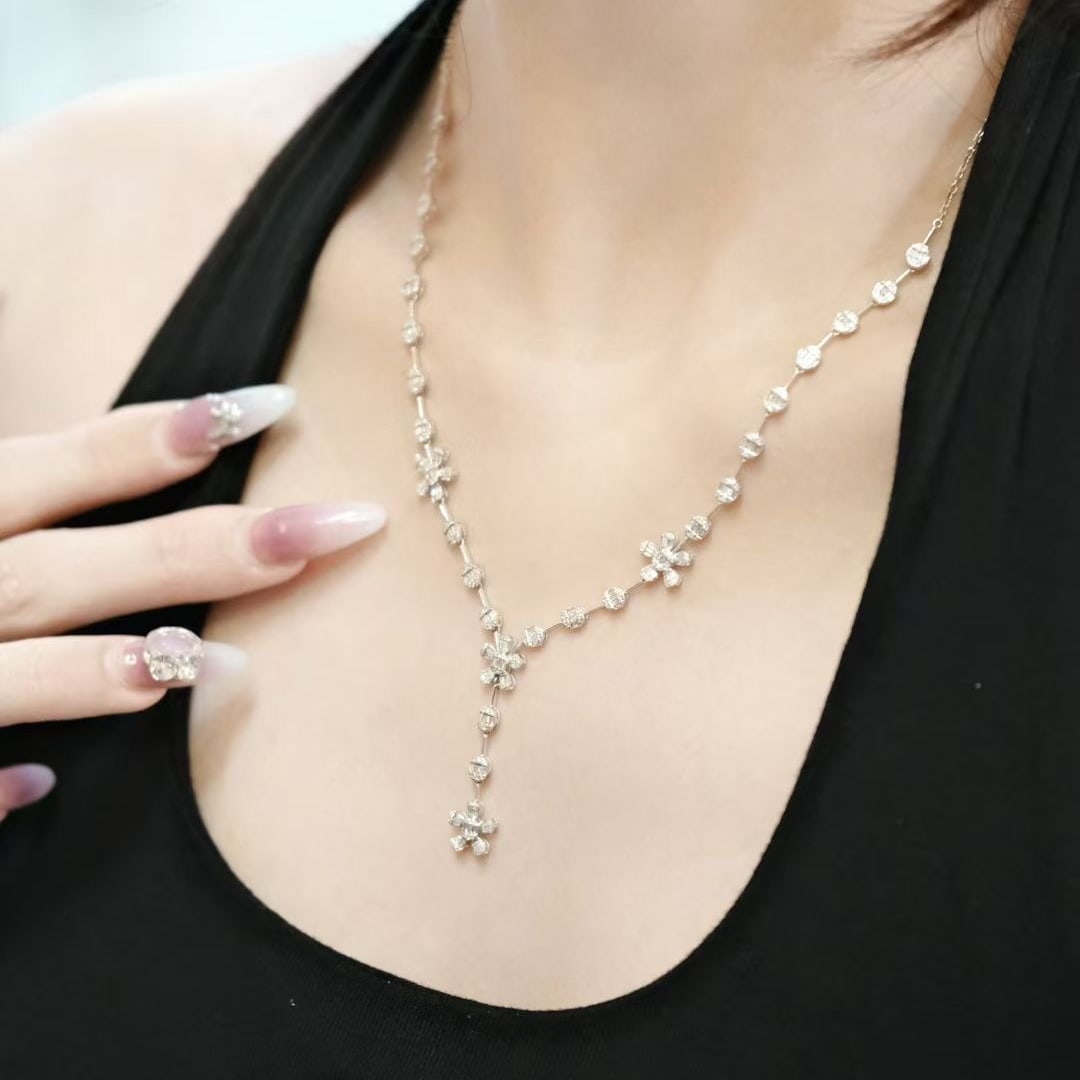14k Gold 2.1 Ct Natural H Diamond Necklace - 5