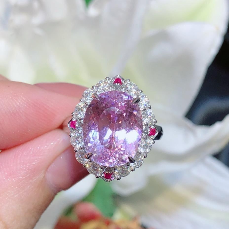 14k Gold 7.7 Ct Natural Kunzite Ring: Ref:231183139 // gold content:14k gold // ring size:7. 25us // // main gemstone:kunzite // shape:oval // carat weight:7. 7ct // color:pinkish purple // treatment:natural // Condition: New Low