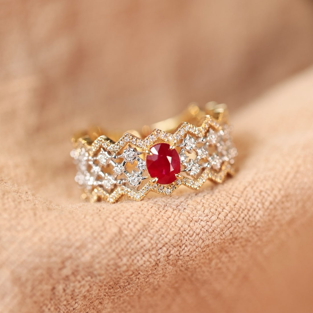 14k Gold 1.15 Ctw Natural Ruby & Diamond Ring - 5
