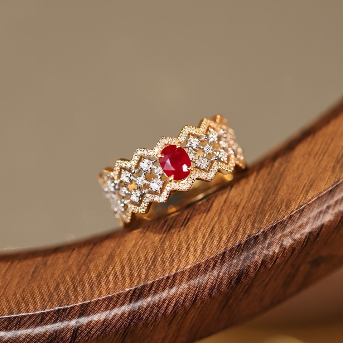 14k Gold 1.15 Ctw Natural Ruby & Diamond Ring - 7
