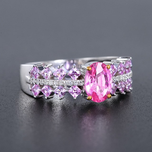 14k Gold 1.50 Ctw Natural Sapphire & Diamond Ring - 3