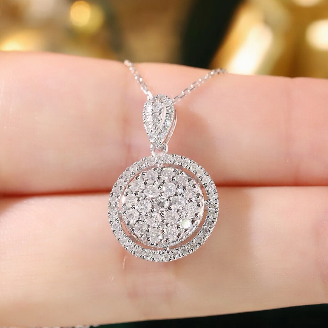 14k Gold 0.75 Ct Natural H Diamond Necklace - 3