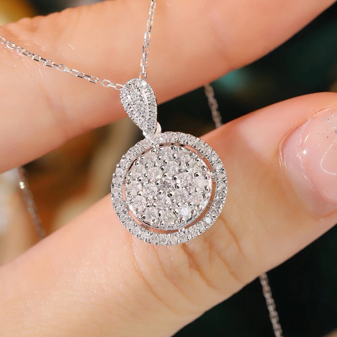 14k Gold 0.75 Ct Natural H Diamond Necklace - 4