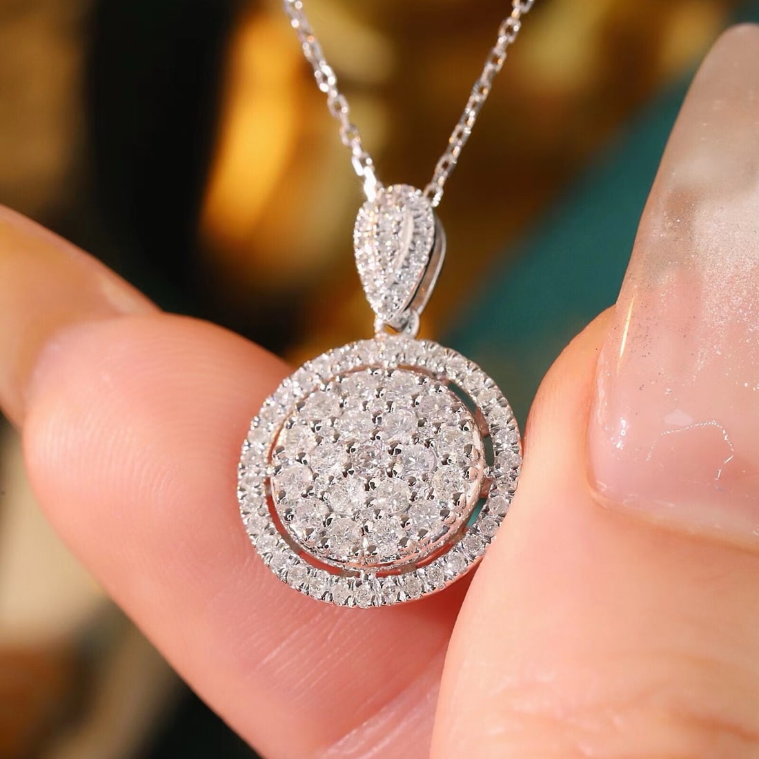 14k Gold 0.75 Ct Natural H Diamond Necklace - 5