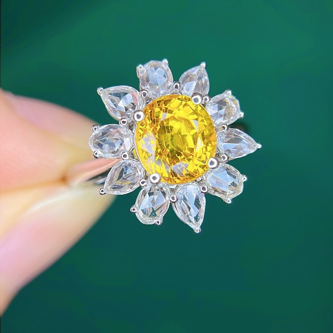 14k Gold 4.43 Ctw Natural Sapphire & Sapphire Ring - 3