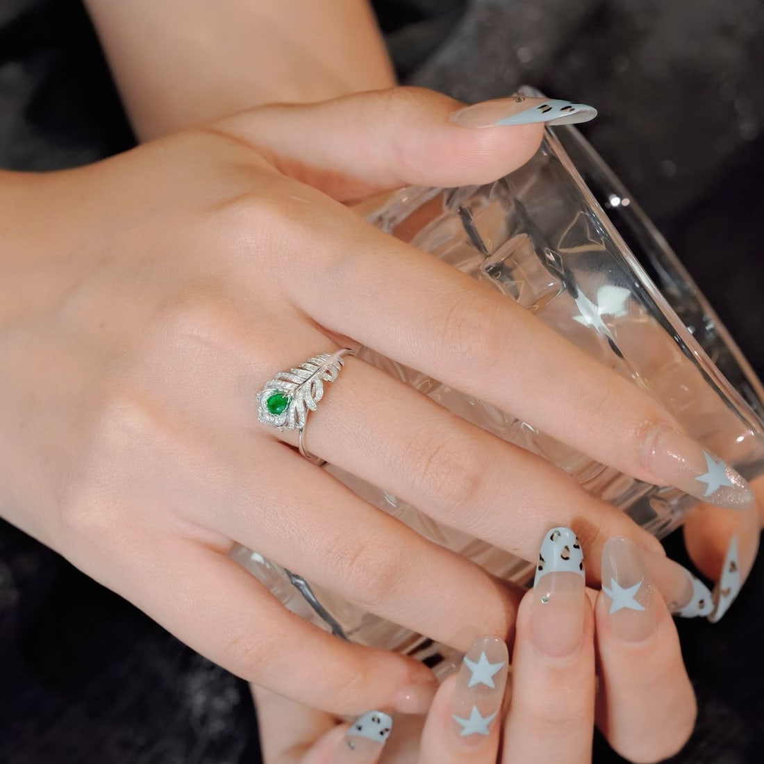 14k Gold 0.51 Ctw Natural Emerald & Diamond Ring - 2