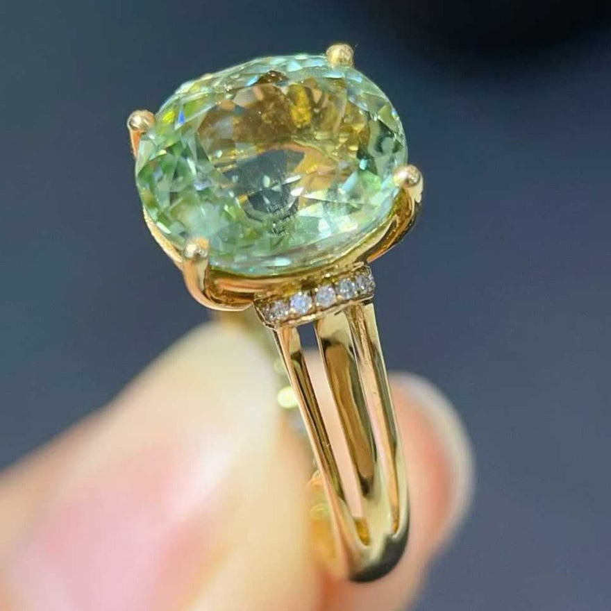 14k Gold 4.45 Ctw Natural Tourmaline & Diamond Ring - 3