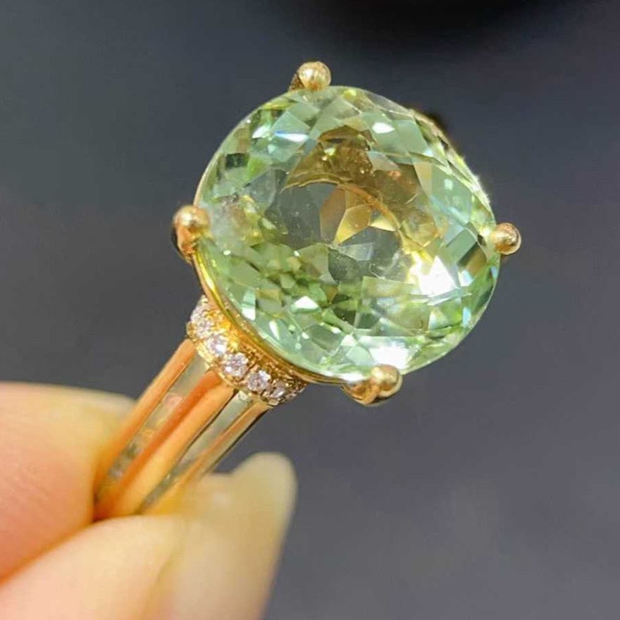 14k Gold 4.45 Ctw Natural Tourmaline & Diamond Ring - 4