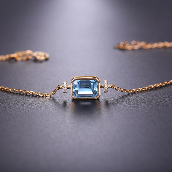 14k Gold 1.14 Ctw Natural Paraiba Tourmaline & Diamond Bracelet - 3