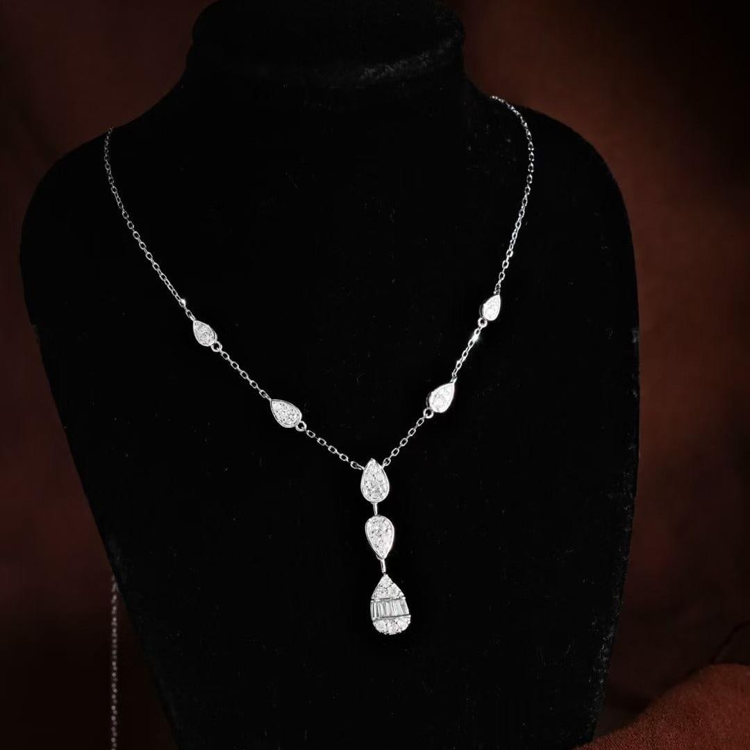 14k Gold 0.72 Ct Natural H Diamond Necklace: Ref:231184010 // gold content:14k gold // main gemstone:diamond // shape:multiple // carat weight:0. 72ct // clarity grade:vs-si // color:h // treatment:natural // Condition: New Low Estimate: