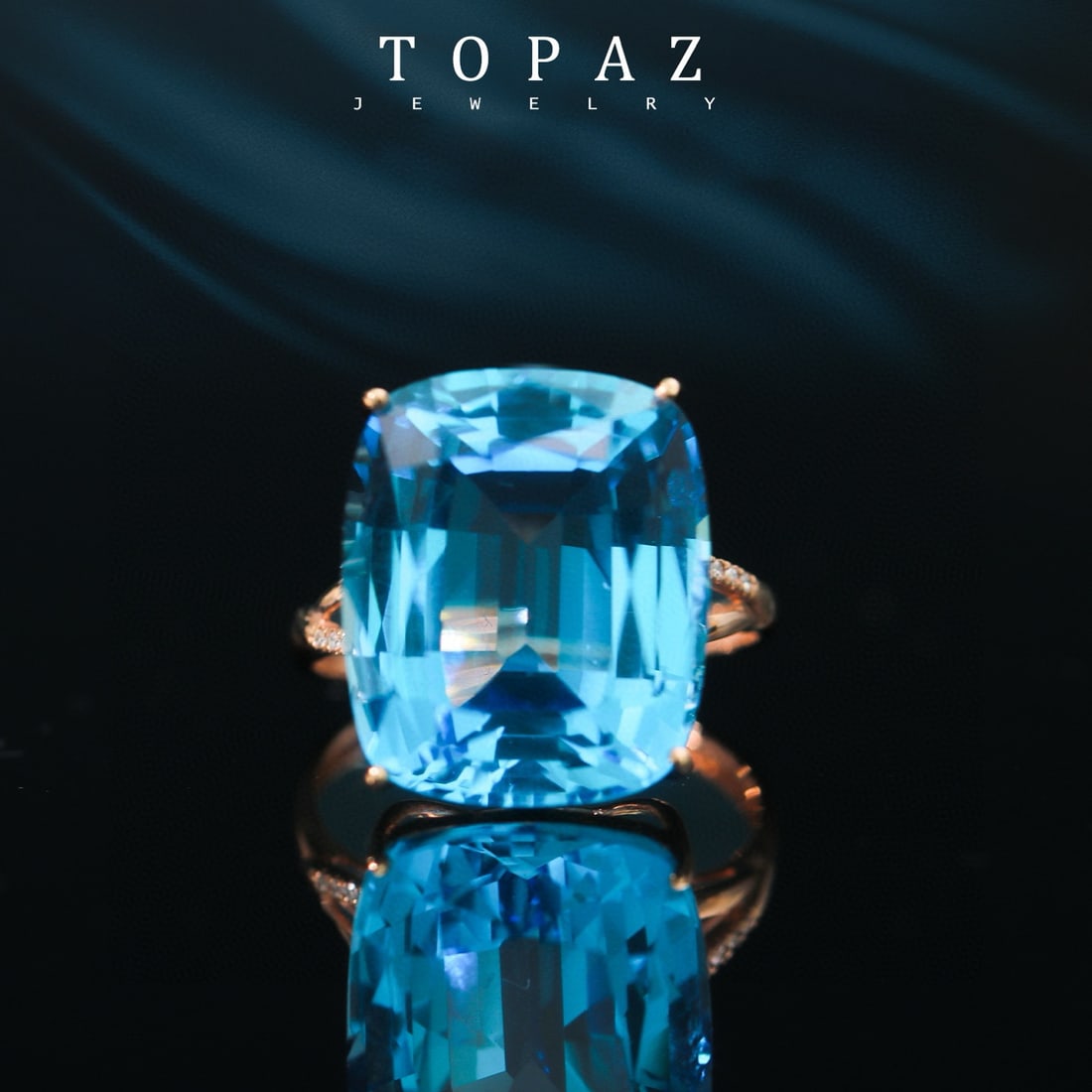 14k Gold 25.46 Ct Natural Topaz & Diamond Pendant( Without Chain ) - 3